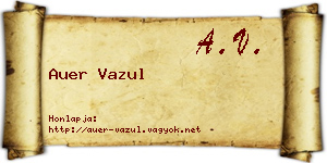 Auer Vazul névjegykártya
